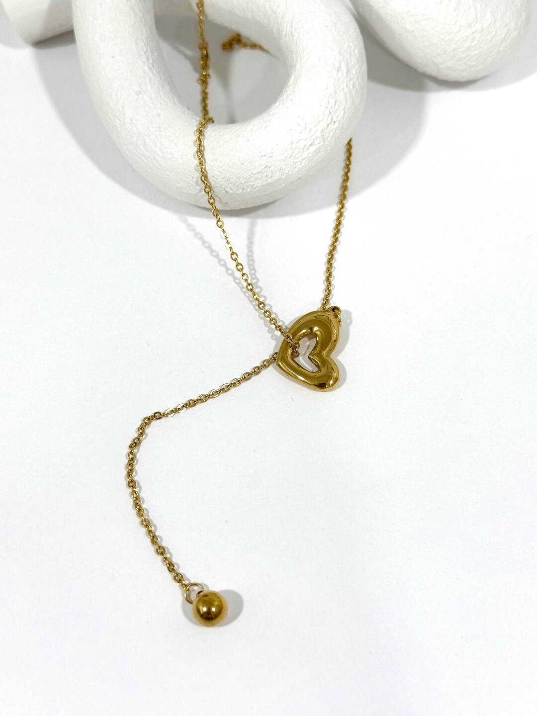 Collana Girocollo Con Cuore Aperto Placcata Oro 18kt – Delicato Ciondolo A Cuore Per Donna, Catena 43 Cm