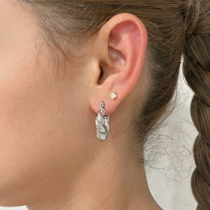 Silver Plated  Hoops,  Waterproof Earrings, Trendy Earrings,  Mini Hoops,  Statement Earrings,Zosia Jewelry, Zosia store, Elegant mini Hoops