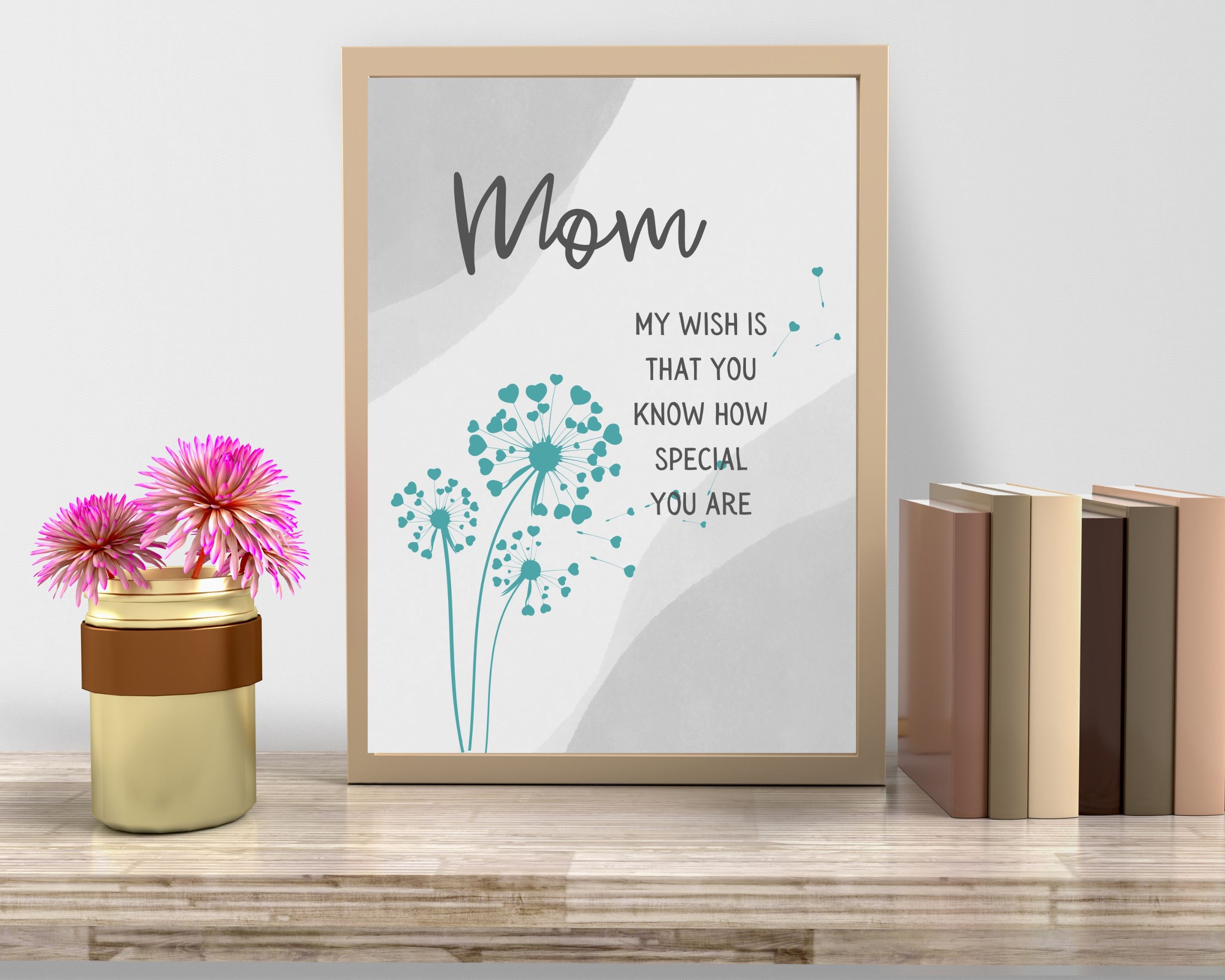 Mom Dandelion Wish Wall Art for Mother's Day Gift Idea Etsy