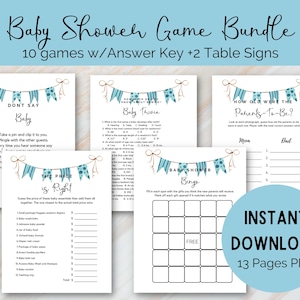 Printable Baby Shower Game Bundle Download and Print Baby Shower Games ...