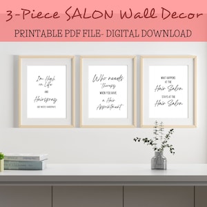 Hair Stylist Inspirational Wall Art set of 3