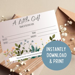 Cupón floral de primavera personalizable para empresas de servicios