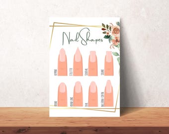 Printable Nail Shapes Guide: Digital Wall Art for Salons & Technicians - Instant Download Manicure Poster