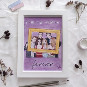Friends art print | Tv show wall decor | Series art print | Friends pop art | Chandler | Monica | Phoebe | Joey | Rachel | Ross | Hand Drawn