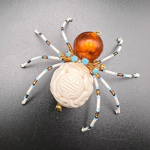 Carved Bone Bead Spider