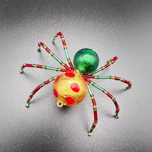 Christmas Spider - Red Polka Dot Gold and Green