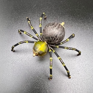 Ancient Bog Oak Beaded Spider