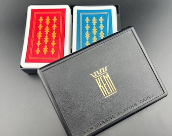 Vintage Kem Double Deck Playing Cards in Box Florence - Bridge size