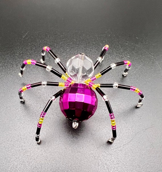 Hot Pink and Black Spider - Etsy