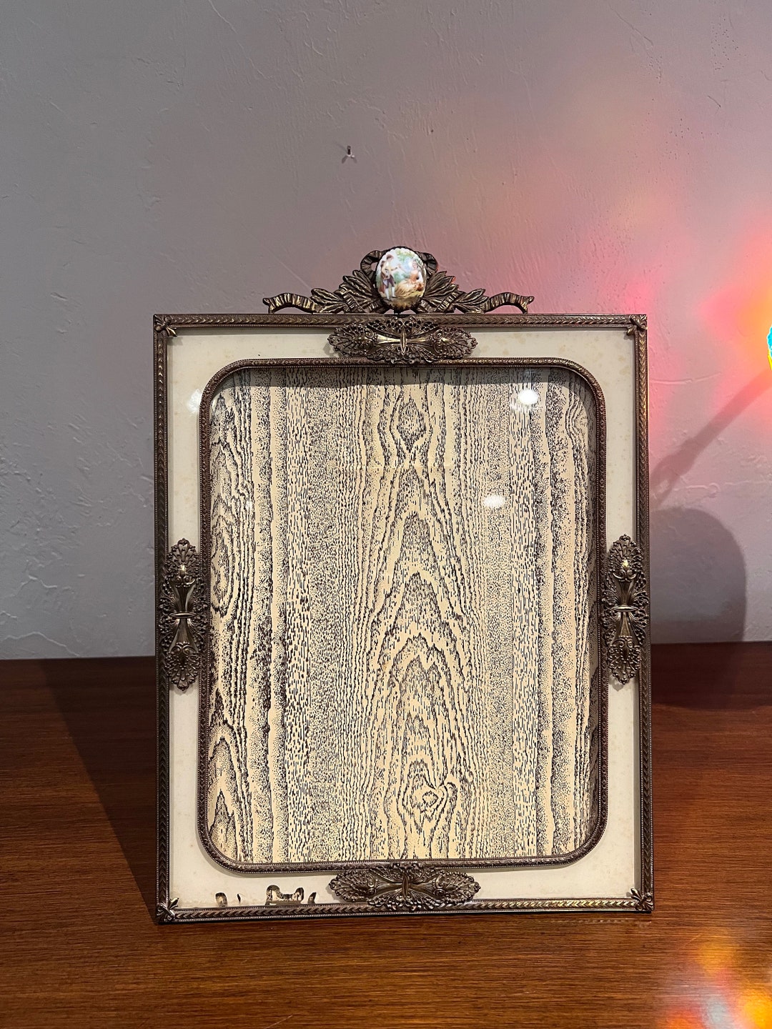 Vintage Filigree Frame With Porcelain Cameo - Etsy