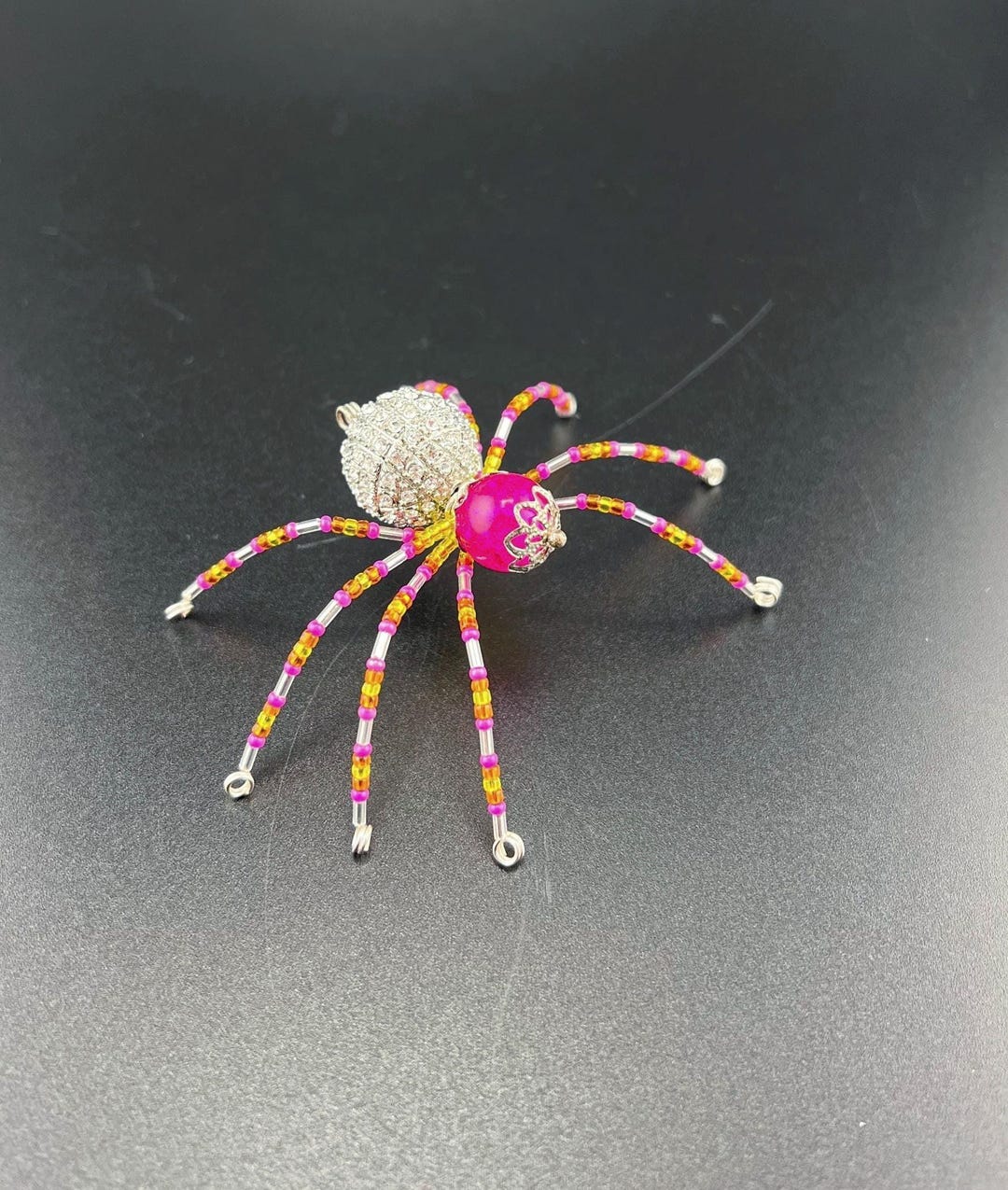 Hot Pink Rhinestone Spider Figurine - Etsy