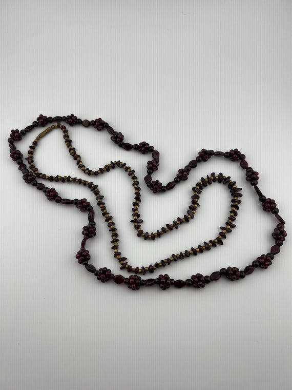 Garnet Beaded Necklace Stack - image 3