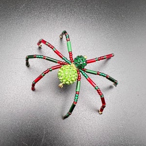 Christmas Spider - Mint and Dark Green Sparkle Spider