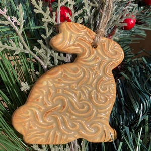 Rabbit Ornament, Handmade Ceramic.