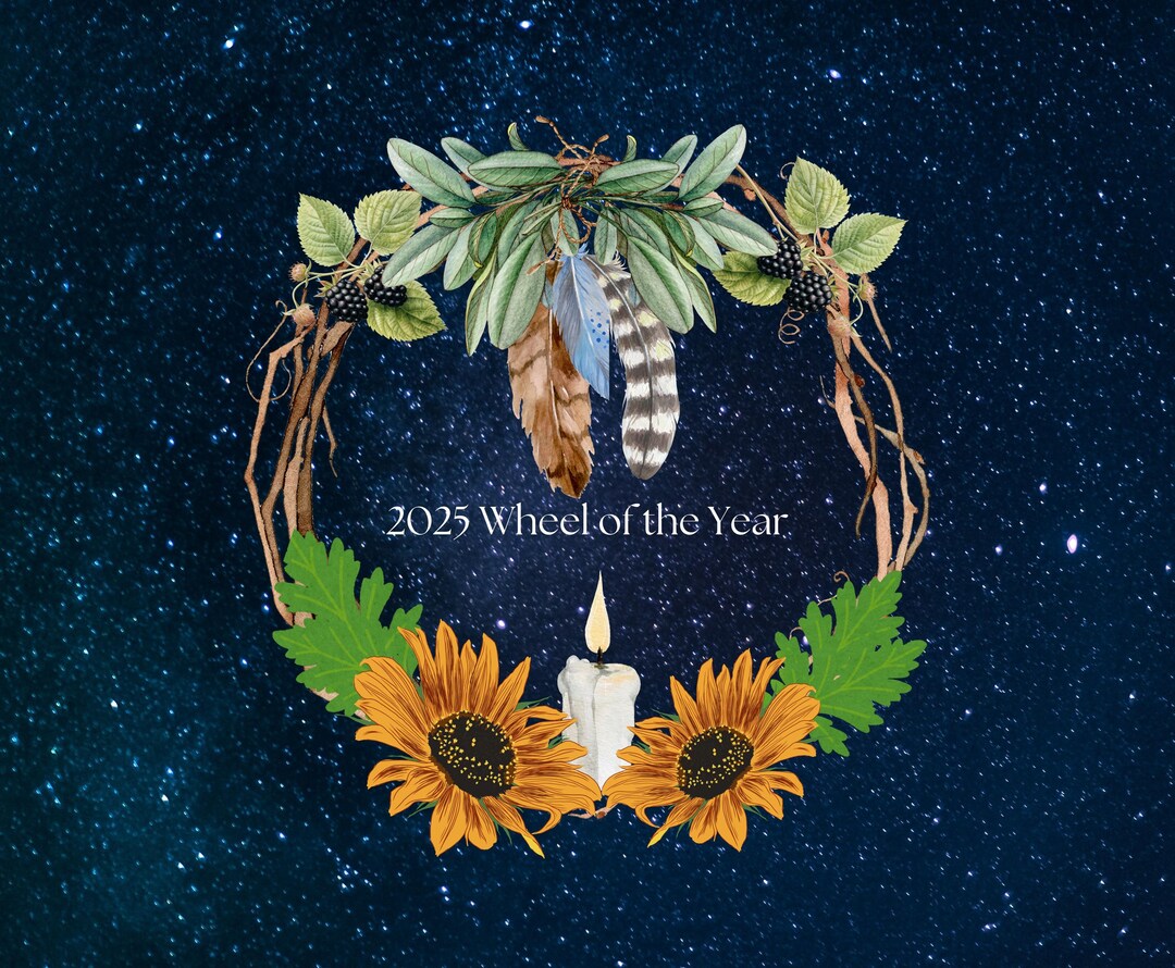 2025 Wheel of the Year Seasons Calendar Pagan, Wiccan, Witchcraft Planner With Lunar Cycles