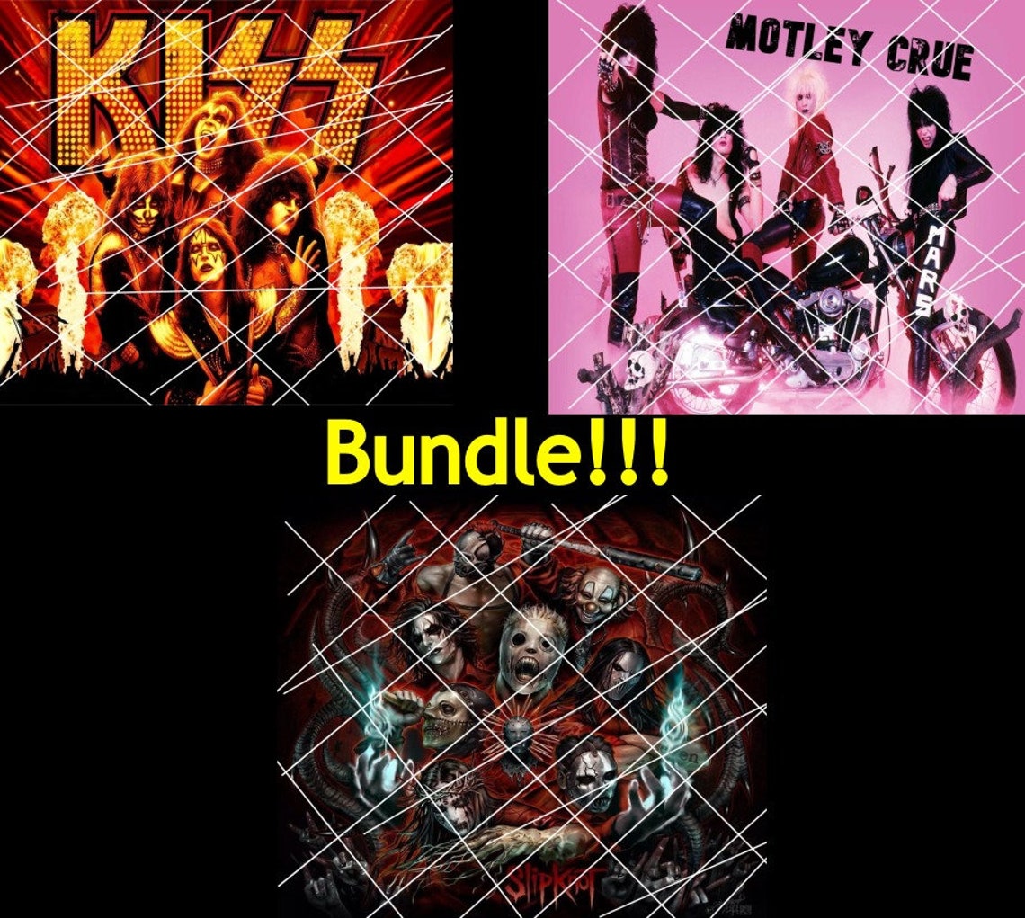 Bundle Motley Crew Slipknot Kiss Bands Tumbler Wrap Digital Etsy