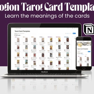 Plantilla de carta de tarot de nociones