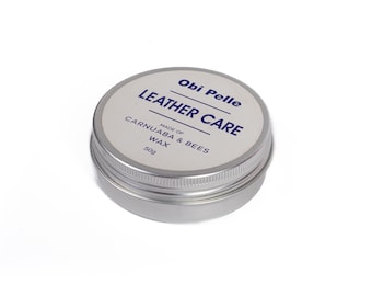 Beeswax Leather Conditioner, Natural Leather Balm, Leather Wax for Bags, Boots & Furniture, Leather Care Cream, Carnauba Wax 50g