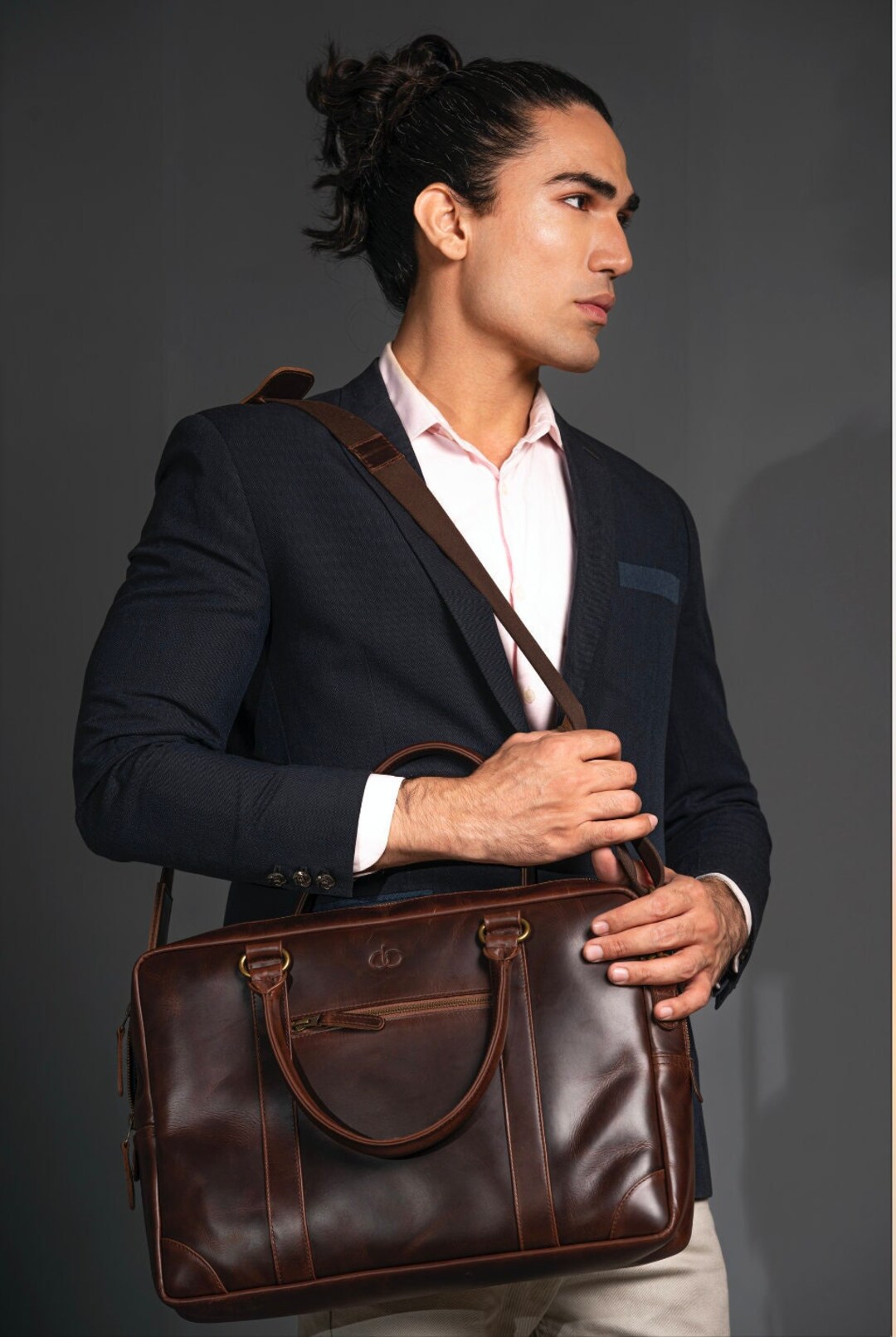 Premium Handmade Leather Laptop Bag for Men, Business Bag, Leather Office Bag, Leather Shoulder