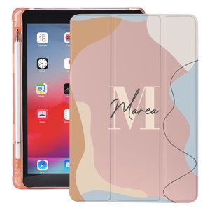 Étui pour iPad personnalisé avec lettre et nom avec porte-crayon pour Mini 5 6 10,2 7th 8th Air 2 3 Pro 12,9 9,7 5th 6th Design 8