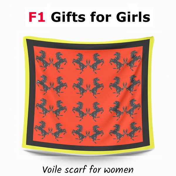 Formula 1 Scarf For Women | Ferrari | F1 Gift | Formula 1 Gift For Woman | Sport Scarves For Women | Big Voile Scarf | F1 Shawl