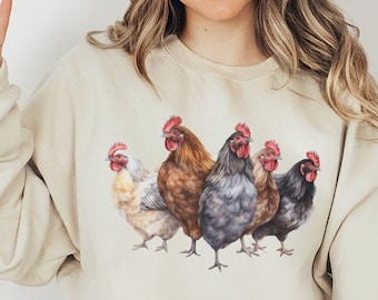 Pull molletonné de poulet Farm Life Chemise de poulet animal Thanksgiving Farmers Animal Chicken Lovers Gift Farm Charm Farming Support
