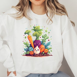 Gardener Sweatshirt Gift for Women Planting Vegetable Vegetarian Crewneck Sweatshirt Organic plant Lovers Farmers Gardening Pullover shirt