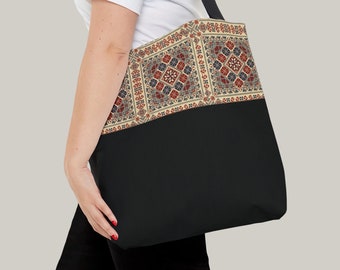 Sac fourre-tout noir cadeau sac palestinien arabe pour les femmes, Bachelorette Party demoiselle d’honneur anniversaire dames maman fille épouse sœur tante grand-mère