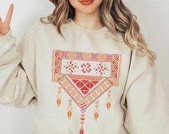 Arabska palestyńska damska bluza z kapturem Arabska damska koszula prezent dla mamy siostry najlepsza przyjaciółka autentyczny arabski tradycyjny projekt bluza z kapturem dla niej