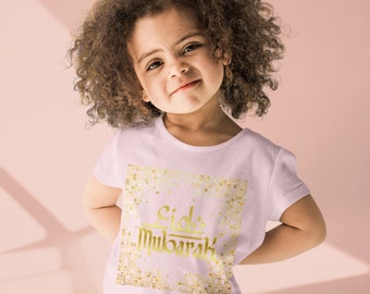 Eid Mubarak Kids Shirt Gift t-shirt for Muslim kids Arabic Calligraphy Happy Eid Tee Girls and Boys