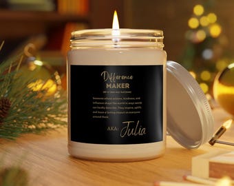 Personalized Difference Maker Candle, Custom Thank You Candle for Coworker Mentor Teacher Manager Colleague Mom Friend Appreciation Present