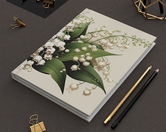 Lelie van de vallei Manifestatie Journal Cadeau voor haar mei Geboorte Maand Bloem Hardcover Notebook Verjaardag Grillige Botanische Cottagecore