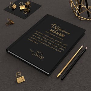 Personalized Difference Maker Journal with Custom Name, Definition Gift for Coworker, Mentor Appreciation Gift,Teacher Boss Birthday Present