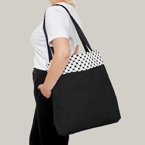 Palestine Kufiyah Tote Black Bag Gift Arabic Palestinian Sack for Women Birthday Gift for Mom Daughter Wife Sister Aunt Support Palestine