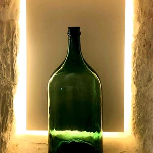 Antique Green Glass Demijohn – Early 1900s – Made in Italy