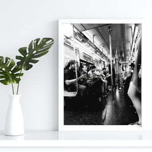 Printable NYC metro black and white photo