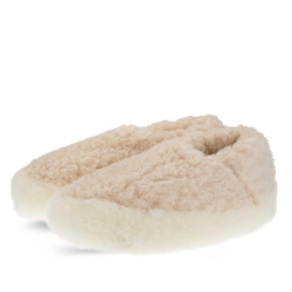 Eco Unisex Merino Pure Sheep's Wool Sheepskin Slippers - Non Slip Suede Leather Sole kuscheligen Hausschuhe aus 100% Wolle made in Poland