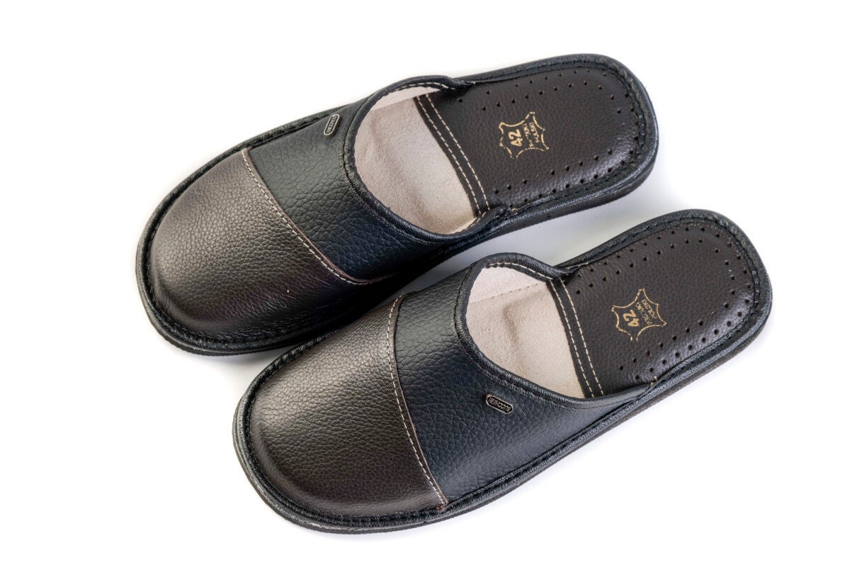 mens leather house slippers sears