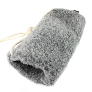 Merinowolle Muff mit Tasche, Winter Damen Handwärmer Merinowolle, Damen Armwärmer Bild 6