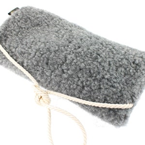 Muff de lana merino con bolsillo, Lana merino calentador de manos de invierno para mujer, Calentadores de brazos para mujer imagen 5