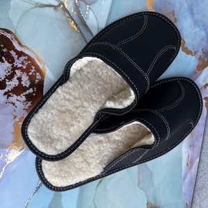 mens leather slippers with hard soles