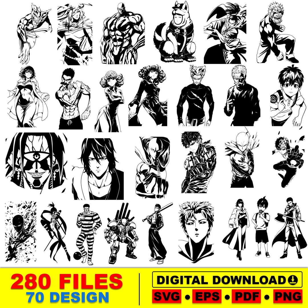 Anime SVG Bundle, Manga Clipart, Cricut Cut Files (digital Download) - Etsy