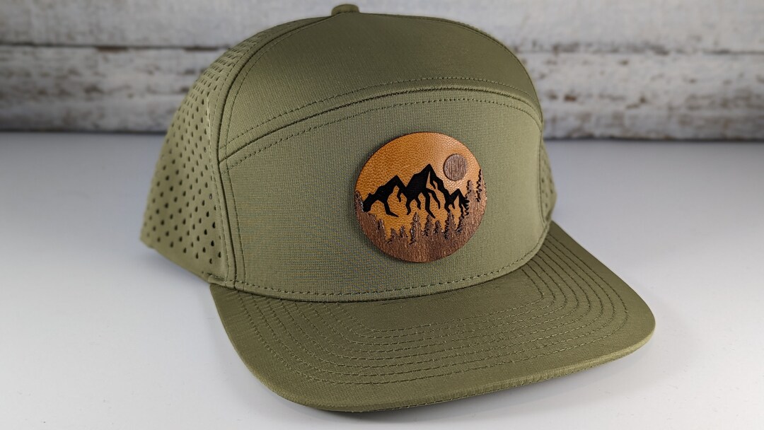 Mountain With Moon, Perforated Hat, Waterproof Hat, Performance Hat