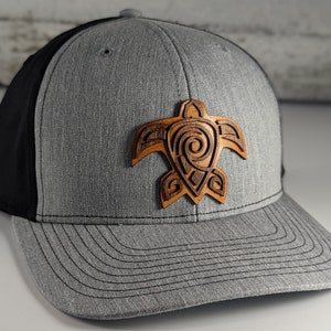 Hawaiian Sea Turtle Wood Patch Snapback Hat: Unique Inlay Design gift