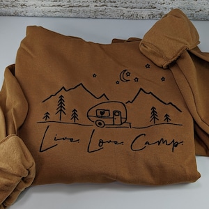 Embroidered Sweatshirt, Sweatshirt, Hoodie Camping Sweatshirt, Camping Lover, Christmas Gift, Xmas Gift, Cute Sweatshirt