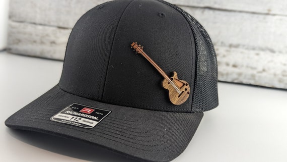 Brown Electric Guitar Wood Patch Hat, Best Selling Hats, Mans Hat