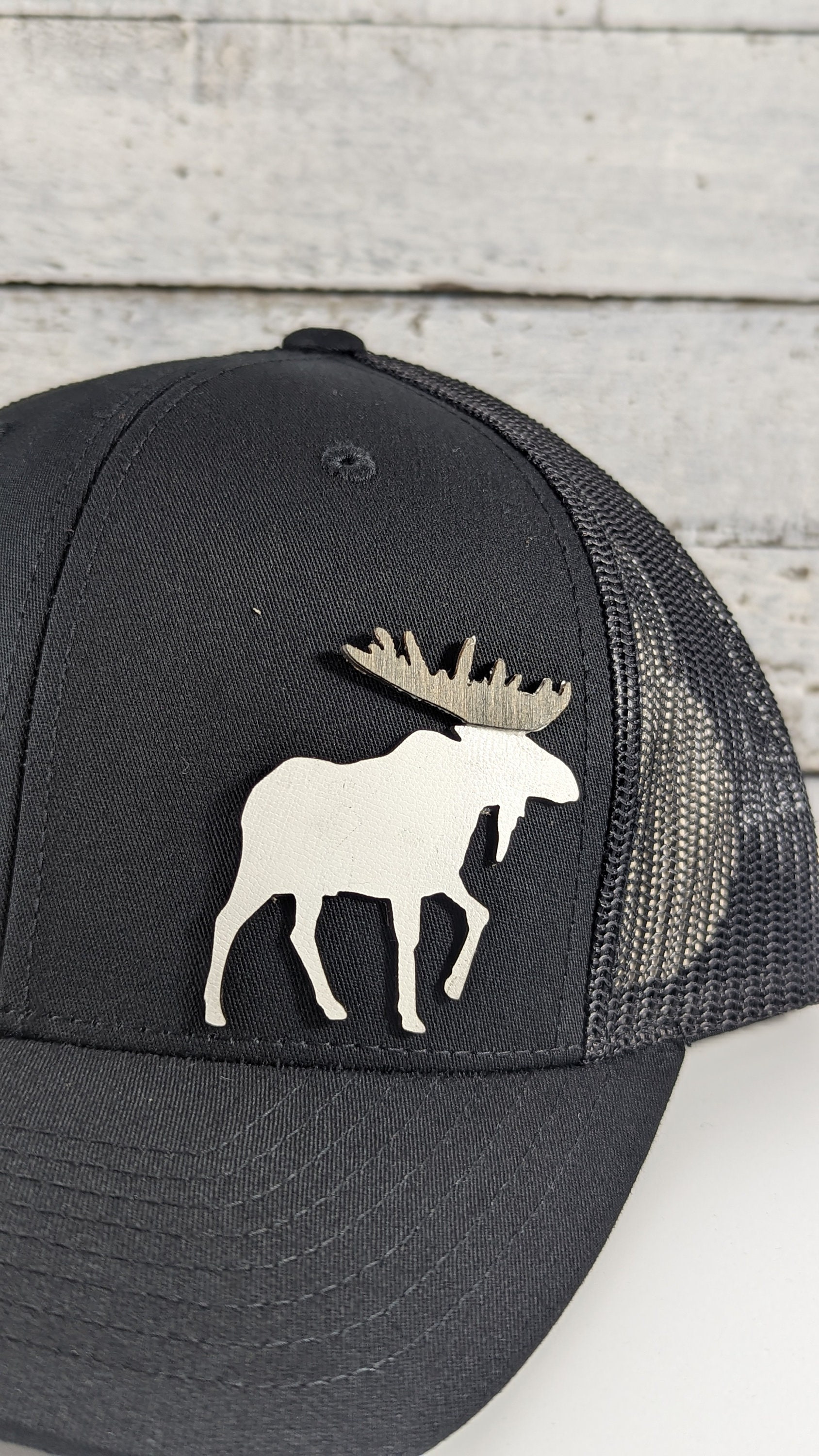 Moose Hat Leather Patch Hat Wood Patch Hat Moose Hat Etsy Moose Hat Leather Patch Hat Wood Patch Hat Moose Hat Etsy