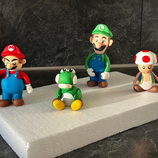 Cake - Topper Mario Yoshi Luigi , Caketopper, Fondant-Topper, Tortendekoration