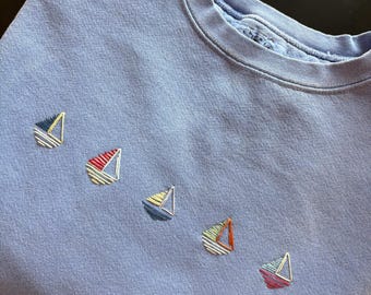 Handstitched Sailboat Sweatshirt -Unisex