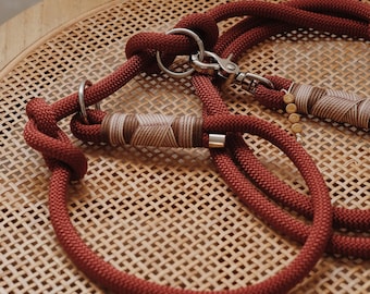 Dog leash | Retriever leash | Bordeaux red | Rope leash